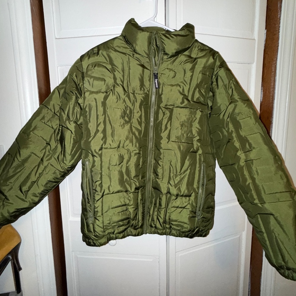Olive Green Supreme Bomber Puffer Coat